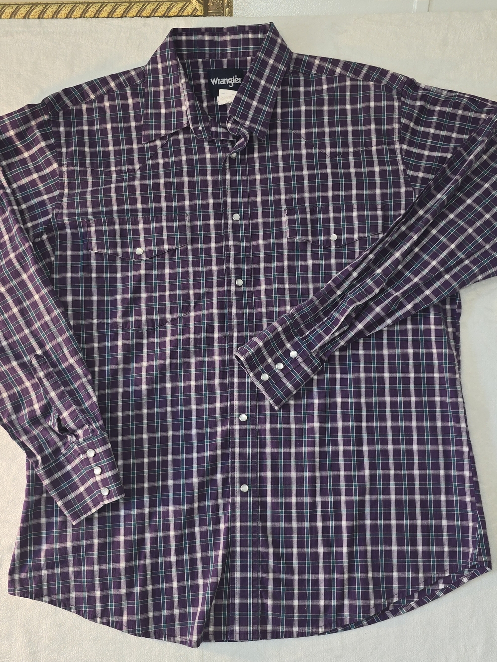 Wrangler Western Rodeo Pearl Snap Up Long Sleeve Mens Shirt Size XL